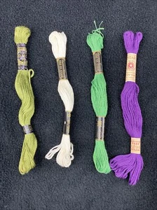 VTG Lot of 4 Skeins Embroidery Floss/Thread Mixed DMC-American-Star 6 Strand - Picture 1 of 1