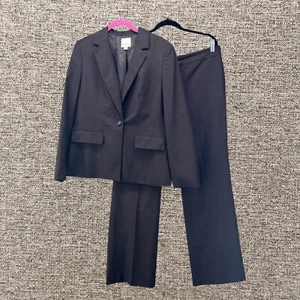 Anne Klein Womans Suit Size 12 Pinstripe Pant Suit Career Professional Interview - Picture 1 of 23