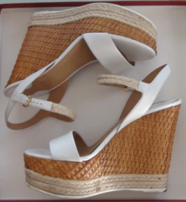 Сандалии Salvatore Ferragamo плетеные эспадрильи на танкетке марленовая кожа размер 8 B - Изображение 1 из 4