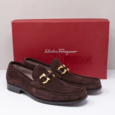 Salvatore Ferragamo Grandioso Brown Suede Bit Loafers - Men's 8 E - Image 1 of 4