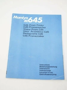 Mamiya M645 CDS Prism Finder Instructions. - Picture 1 of 3