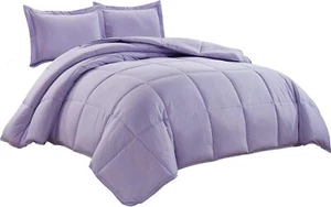 Chezmoi Collection 2-Piece Down Alternative Comforter Set (Twin, Lavender) Laven - Picture 1 of 8