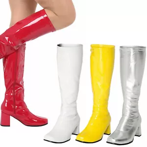 Damen Kostüm Party Go Go 1960er & 1970er Jahre Retro-Look Mädchen Absätze Stiefel - Bild 1 von 22