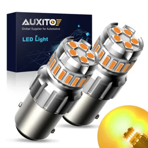 2pcs LED Turn Signal Blinker Light 1156 7506 Amber Yellow Ultra Bright DRL Bulbs - Picture 1 of 10
