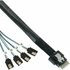 InLine Slim SAS Kabel, SFF-8654 zu 4x SATA 7-pin, 12Gb/s, 1m