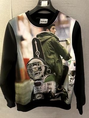 LARGE MENS LAMBRETTA BIKERS MOD SCOOTER PRINT JUMPER/SWEATER - Image 1 of 4