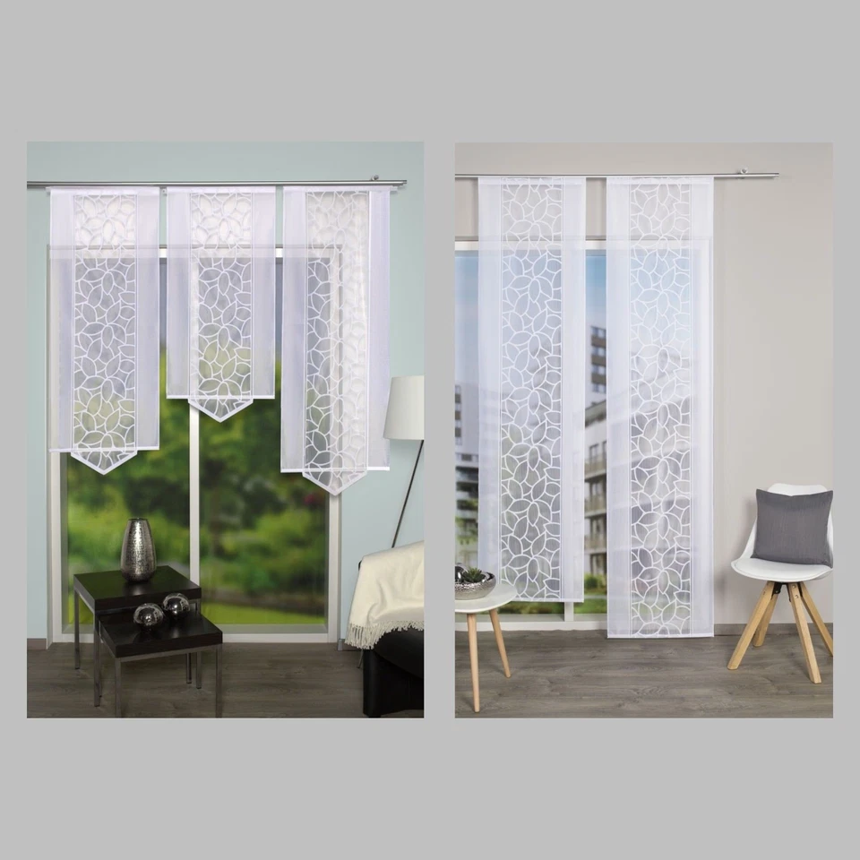 BLÄTTER Flächenvorhang Schiebegardine Schiebevorhang transparent Jacquard - Bild 1 von 4