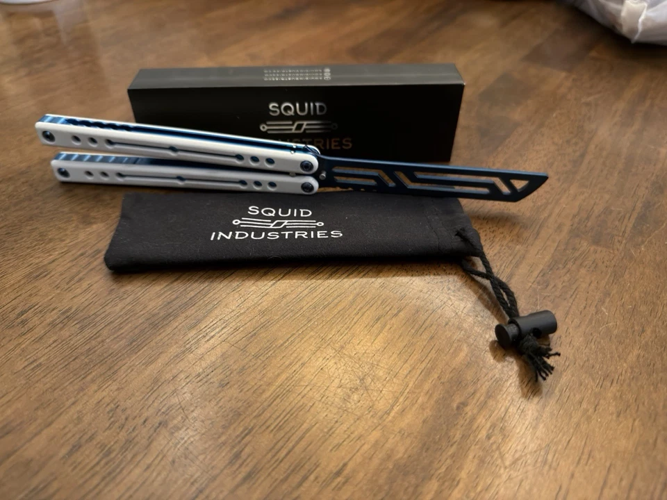 RARE! Squid Industries Sapphire Nautilus V2 Balisong Trainer(NOT SHARP) - Image 1 of 4