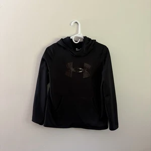 Under Armour Girls Sweatshirt XL Black Hooded With Sparkle Logo School Sports A4 - Picture 1 of 9
