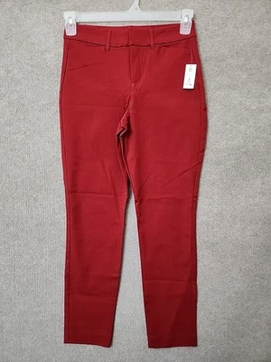 Pantalones al tobillo ajustados Pixie de tiro alto azul marino antiguos para mujer 2 rojos cordobés elásticos NUEVO Foto 1 de 4