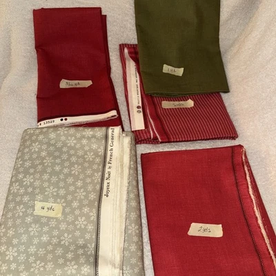 Quilting Fabric Lot French General By Moda- 5 Cuts.  9+ Yards.  Holiday - Image 1 of 4