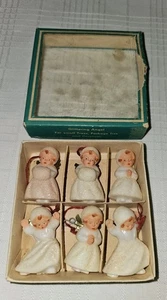 6 Vintage West Germany Zucker Glitzer Engel Weihnachtsschmuck OVP - Bild 1 von 7