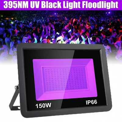 150W UV Schwarzlicht Strahler Fluter LED Wasserdicht Scheinwerfer Partylicht - Bild 1 von 4