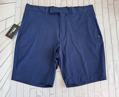 Pantalones Cortos de Golf RLX Ralph Lauren Clásicos Estampado de Lunares Azules Elastizados Repelentes al Agua $115 Foto 1 de 4