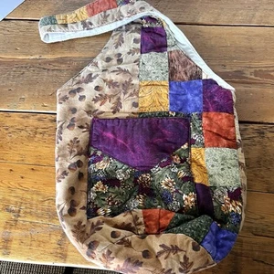 HANDMADE Sewn BOHO TOTE BAG MULTICOLOR 3 Pockets PURSE Medium Size Lined Cotton - Picture 1 of 12