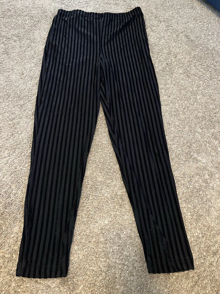 Express Tricot Black Velour Velvet Stretch  Legging Pants Women Sz LARGE VTG USA - Image 1 of 4