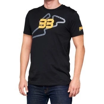 100% BB33 Brad Binder #33 Track Black T-Shirt Tee Shirt - Men's Size Small - Image 1 of 2