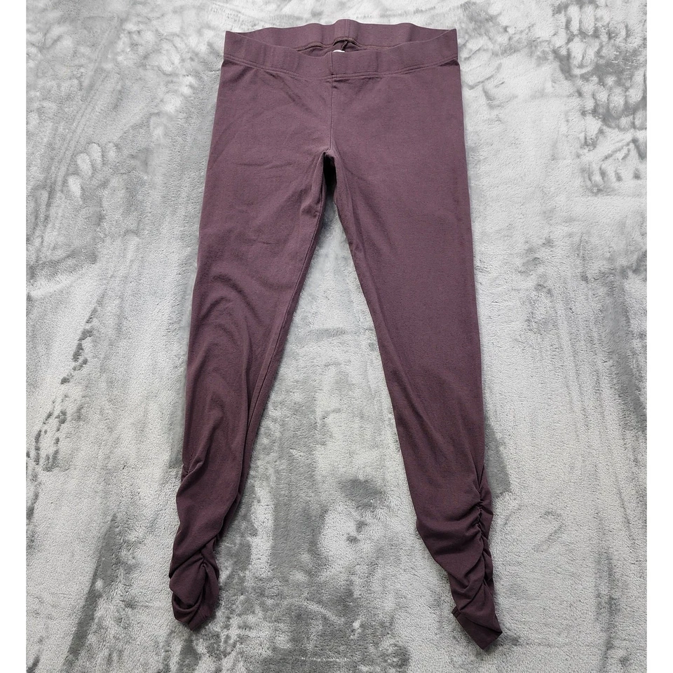 Leggings antiguos azul marino para mujer L púrpura grosella salvaje cintura alta fruncido tobillo jersey Foto 1 de 4