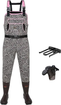 HISEA Womens Chest Waders 4.5mm Neoprene Leopard 400g Boots Hunt Fish Sz 5/37 - Image 1 of 4