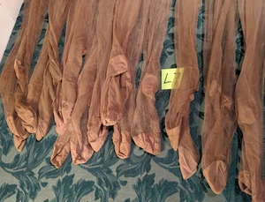 Vintage Thigh High Nylon Stockings seamless Used Lot 9 pairs L7 - Picture 1 of 10