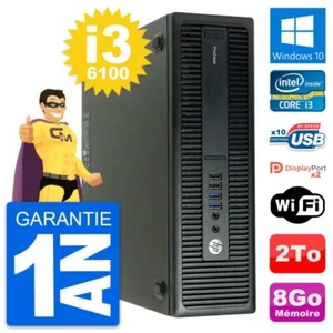 PC HP ProDesk 600 G2 SFF Intel Core i3-6100 RAM 8Go Disque 2To Windows 10 Wifi - Imagen 1 de 7