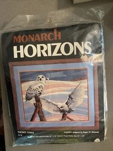 Sealed Monarch Horizons Kit Snowy Owls LS72 Longstitch by Roger W Reinardy 1983 - Picture 1 of 6