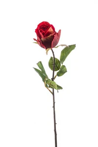 Artificiale Rosa Femke Rosso Con Geschlossender Fiore H.57cm EMERALD Fiori Finti - Foto 1 di 1