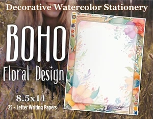 Boho Floral - Schreibwarenpapier (25 Blatt) 8,5 x 11 Premiumpapier #21 - Bild 1 von 1