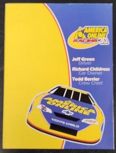 2001 AOL Racing Media Kit Comunicato Stampa NASCAR Jeff Green - Foto 1 di 3