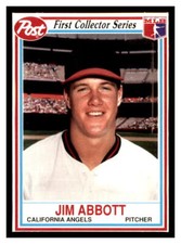 1990 Post Cereal #13 JIM ABBOTT California Angels
