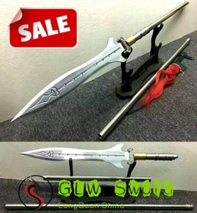 Handmade Strong Chinese Wushu Spear 1095 Carbon Steel Blade Kung Fu Sword Sharp - Picture 1 of 15