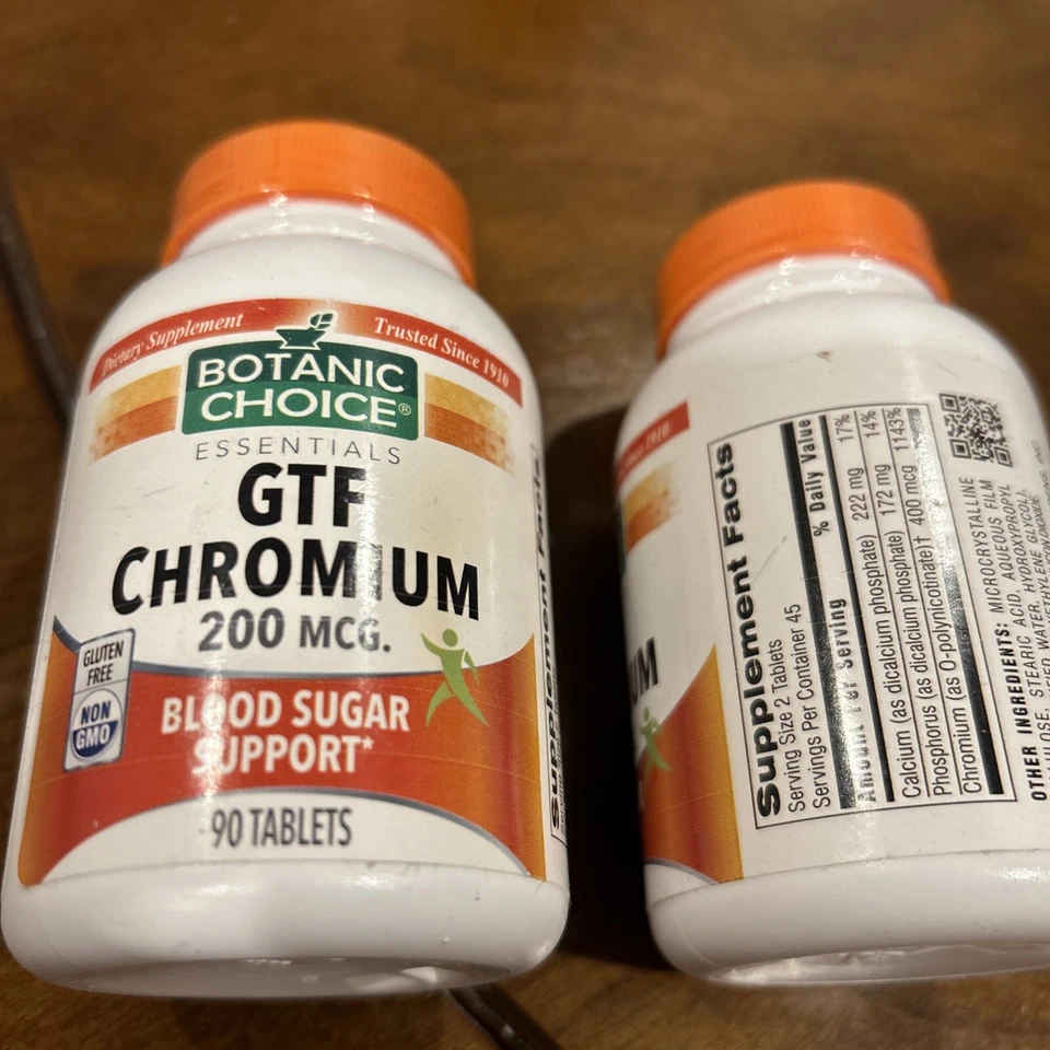 Botanic Choice GTF Chromium 200 Mcg- 2 Bottles 90 Tablets Each Bottle - Image 1 of 3