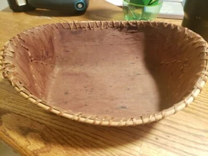Old Choria Cook Alaska Handmade Birch Bark Basket 11"x9" Native Cook Inlet - Picture 1 of 24