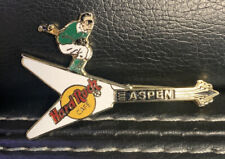 Hard Rock Cafe Pin Aspen Flying V White w/Green & White Skier Guitar