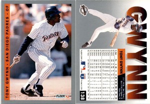 1993 Fleer TONY GWYNN Baseball Card 138 San Diego Padres