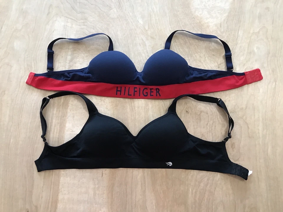 Tommy Hilfiger ideología acolchada inalámbrica camiseta sujetadores lote de 2 talla pequeña Foto 1 de 4