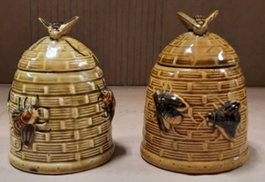 Vintage Unmarked Japan Honey pots x 2 c1970s used but good order buy 1 or both - Picture 1 of 18