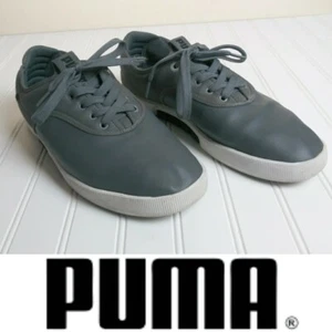 Puma Gray Sport Lifestyle Athletic Lace Up Leather Sneaker Shoes Men's Size 11 - Picture 1 of 7