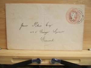 1902 GB Queen Victoria Pink ONE PENNY Prepaid Envelope GREENOCK - Picture 1 of 4