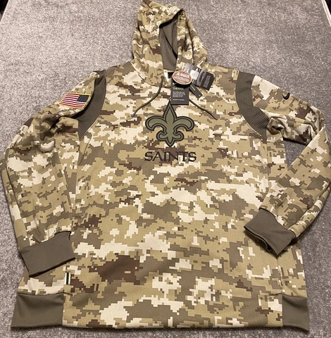 Nike New Orleans Saints Mens Hoodie XL Salute to Service Camo Pullover 2021 NWT Cover
