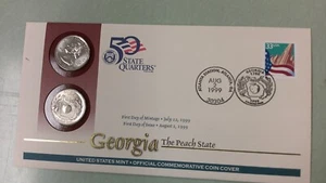 1999 zwei Georgia State Quarters Ersttagsbrief (502) - Bild 1 von 2