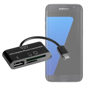Conexión de teléfono móvil 3 en 1 micro USB OTG para adaptador de borde Samsung Galaxy S7 - Imagen 1 de 1