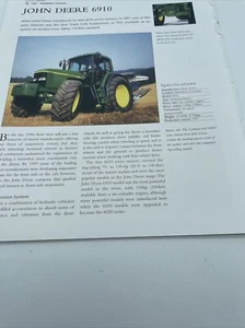 Tractor John Deere 6910 1997 Alemania enmarcable artículo fotos especificaciones exhibición - Imagen 1 de 1