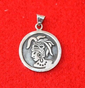 Sterling Silver MAYA Pendant 10 Grams Taxco .925 NEW - Picture 1 of 4