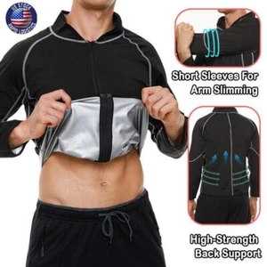 Sauna Suit Enhance Workout Weight Loss Sauna Jacket 5 Times Hot Sweat Silvery - Picture 1 of 18