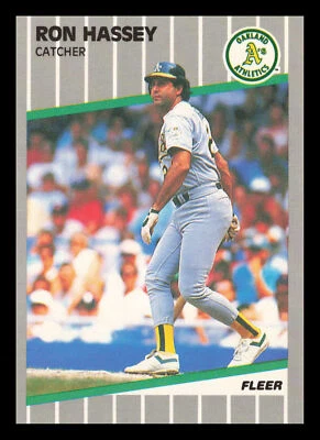 Ron Hassey #9 1989 Fleer Oakland Athletics - Image 1 of 2