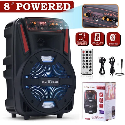 1000W Portable Bluetooth Speaker Subwoofer Heavy Bass DJ Party Sound System +Mic - Image 1 of 4