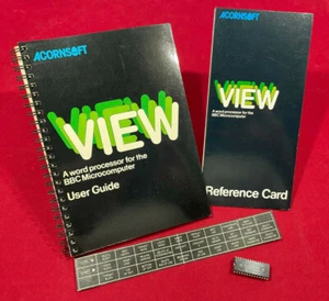 Acornsoft VIEW for the BBC Micro, Master etc ROM, Manuals & function key strip - Picture 1 of 8