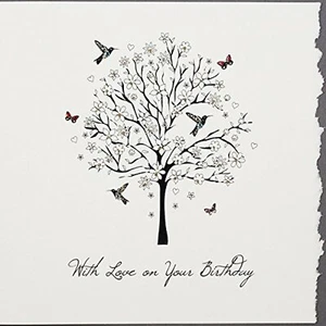 With Love On Your Birthday / Tree - Handmade Open Birthday Card - S8 - Picture 1 of 1
