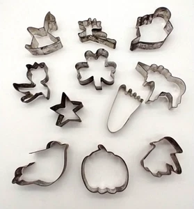 Blech Ausstechformen offen Stil verschiedene Formen und Größen 11 Stück Vintage Handarbeit - Bild 1 von 12